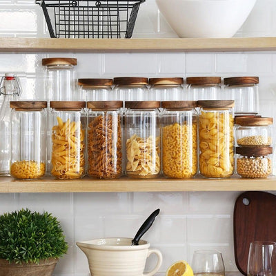 Acacia Food Glass Storage Jars - Buy Kitchen Storage & Food Storage Glass Containers Online Now | Food Storage | Kitchen Storage | Glass and Wood Storage Jars | Food Storage Tanks | Estilo Living