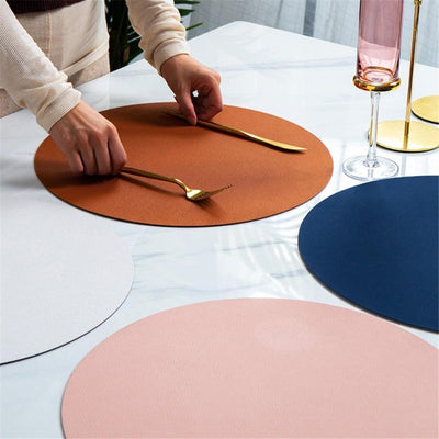 Modern Waterproof PU Leather Placemats and Coasters | Tableware | Faux Leather Placemats and Coasters | Colorful Placemats | Estilo Living