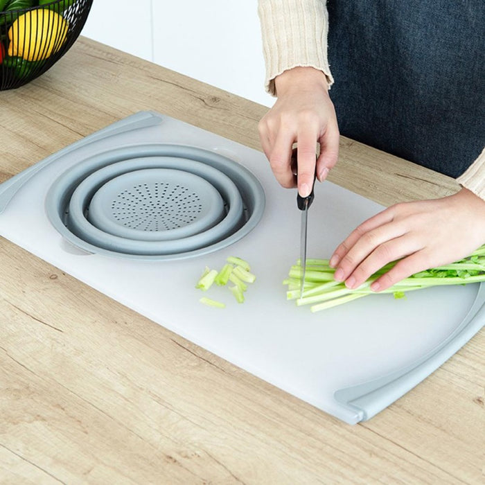 Multi-Functional Chopping Board & Folding Strainer Basket for Sink | Kitchen Tools | Cutting Boards | Kitchen Strainers | Kitchen Drainers | Over The Sink Chopping Boards | Kitchen Space Savers | Estilo Living