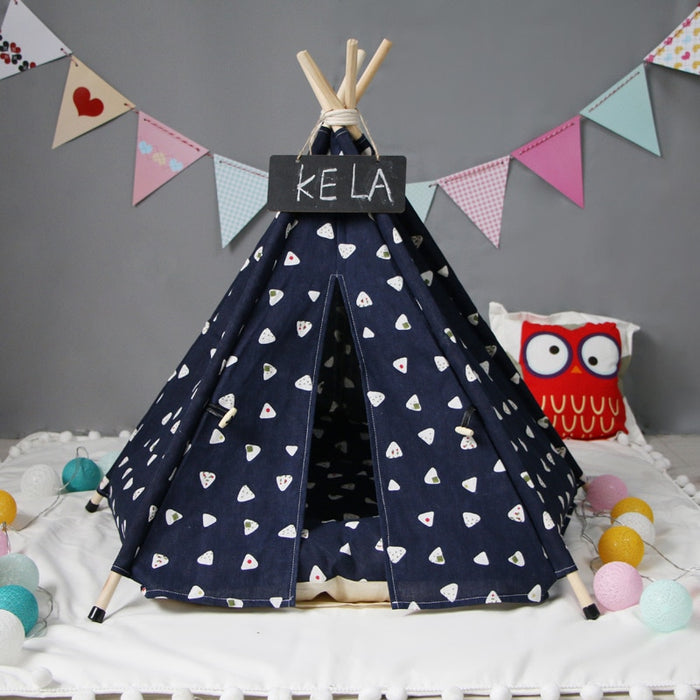 Plush Shapes Dog Teepee with Dog Bed | Pet Teepee | Pet Tent | Teepees for Dogs | Estilo Living