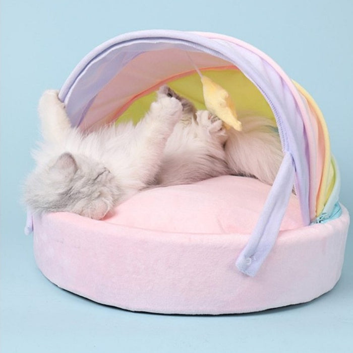 Rainbow Canopy Cat Bed with Removable Cat Cushion | Cat Canopy | Cat Nest | Cat Caves | Cat Beds | Cat Cushions | Estilo Living