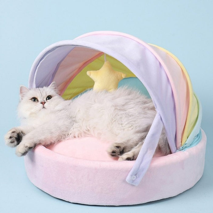 Rainbow Canopy Cat Bed with Removable Cat Cushion | Cat Canopy | Cat Nest | Cat Caves | Cat Beds | Cat Cushions | Estilo Living