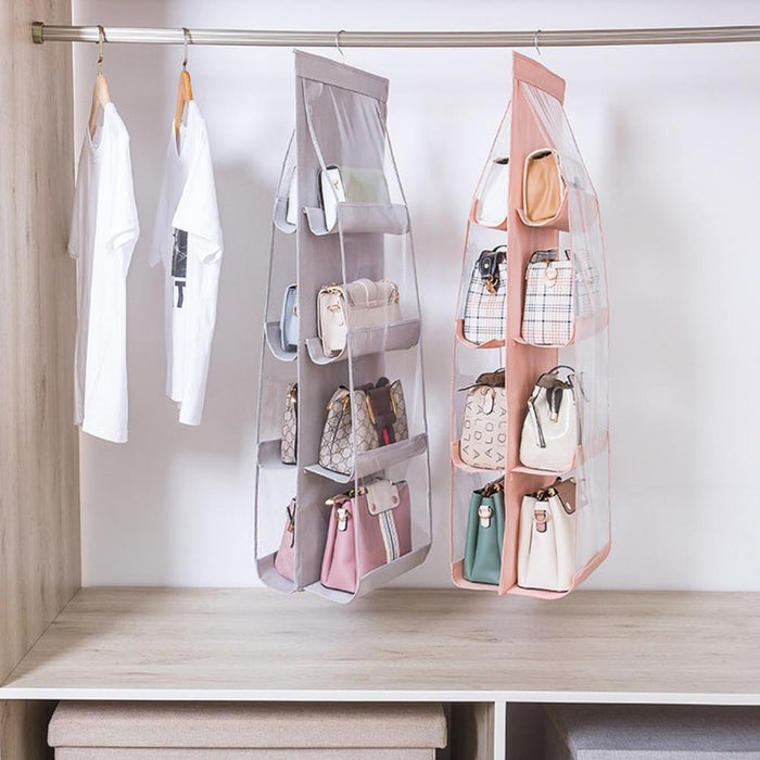 Double Layered Hanging Wardrobe Organizer Storage Bag | Bag Storage | Wardrobe Storage | Space Saving Storage | Closet Storage | Hanging Storage | PVC Storage Bags | Estilo Living 
