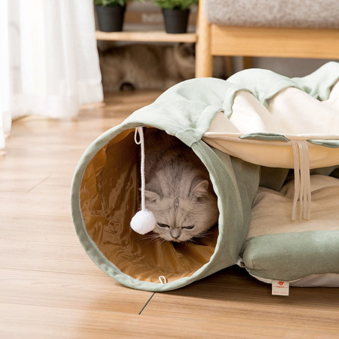 Sushi Bar Cat Tunnel with Removable Cat Bed | Cat Toys | Cat Entertainment | Collapsible Cat Tunnel | Cute Cat Tunnels | Cat Tunnel With Bed | Fun Cat Tunnels | Cat Tunnel | Stylish Cat Tunnels | Estilo Living