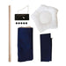 Image showing all package contents for Navy Blue with White Dots Canvas Cotton Modern Boho Cat Teepee with Plush Cat Bed Cushion, from Pet Teepees and Pet Accessories Collection, at Estilo Living