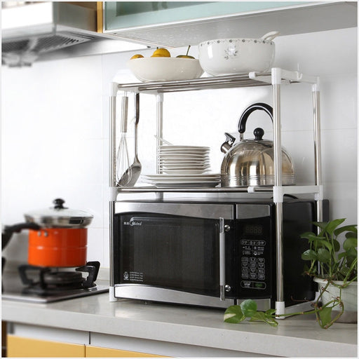 Adjustable Moran Microwave Shelf Rack | Microwave Rack | Microwave Storage | Kitchen Storage | Adjustable Shelves | Adjustable Storage | Kitchen Organizer | Estilo Living