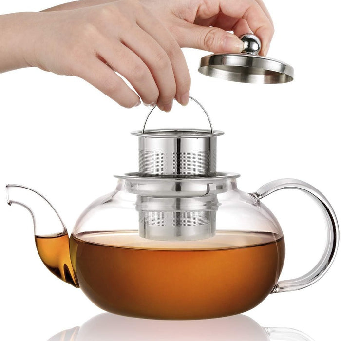 Borosilicate Glass Teapot with Stainless Steel Infuser | Kitchen | Teaware | Glass Teapots with Infusers | Estilo Living