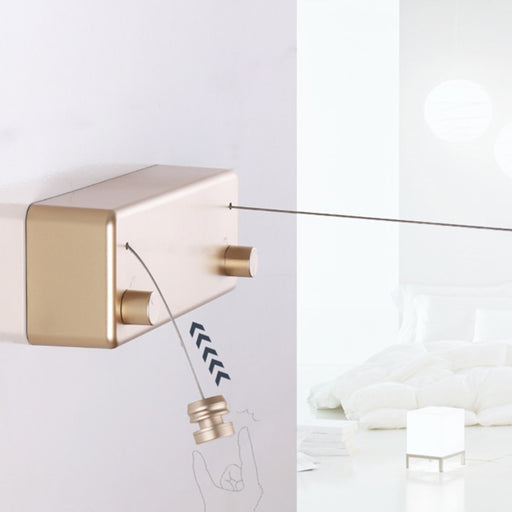 Wall Mounted Dual Retractable Clothes Line in Gold Metallic by Estilo Living