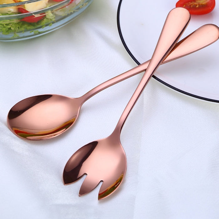 Modern Salad Servers and Serving Utensils Set | Gold Serveware | Rose Gold Serveware | Black Serveware | Silver Serveware | Salad Serving Utensils | Serving Spoons | Serving Forks | Estilo Living