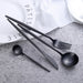 Black Onyx 24-Piece Dinnerware Cutlery Set | Flatware Sets | Metallic Cutlery Sets | Black Cutlery | Stylish Cutlery | Modern Flatware | Elegant Flatware | Estilo Living