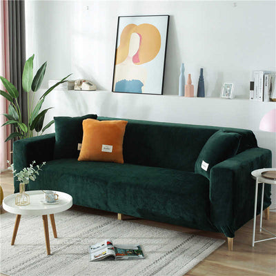 Dazzling Decor Velvet L Shape Sofa Covers Set With 5 Cushion Covers -  Premium 6 Seater Sofa Slip Protector Covers for Living Room Decor - Heavy  Fabric