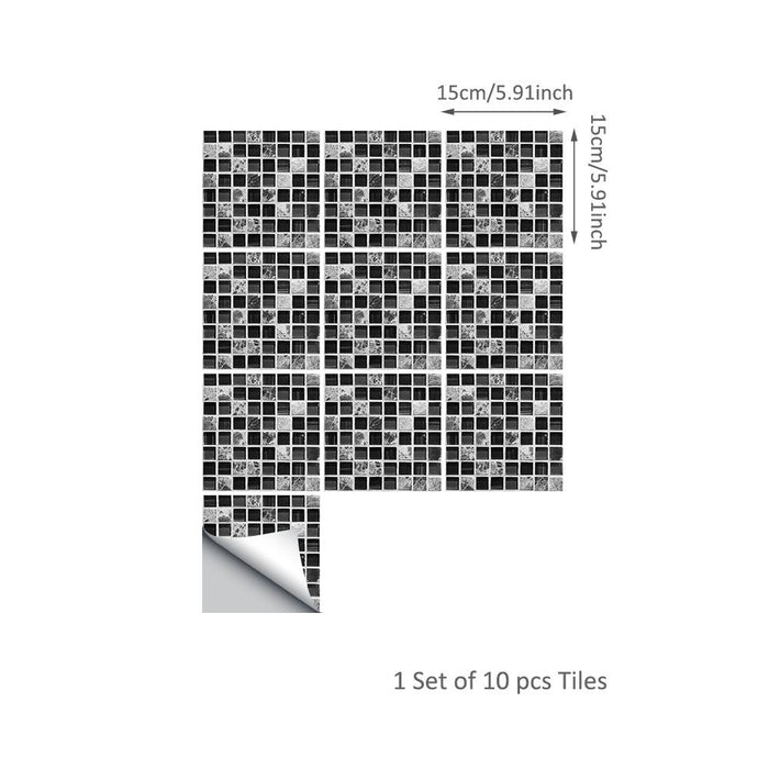 Black and White Mosaic Designer Tile Decals-Tile Decals For Bathroom-Estilo Living