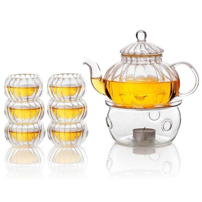 Crystal Clear Glass Teapot Set-Eating Utensils Collection-Estilo Living