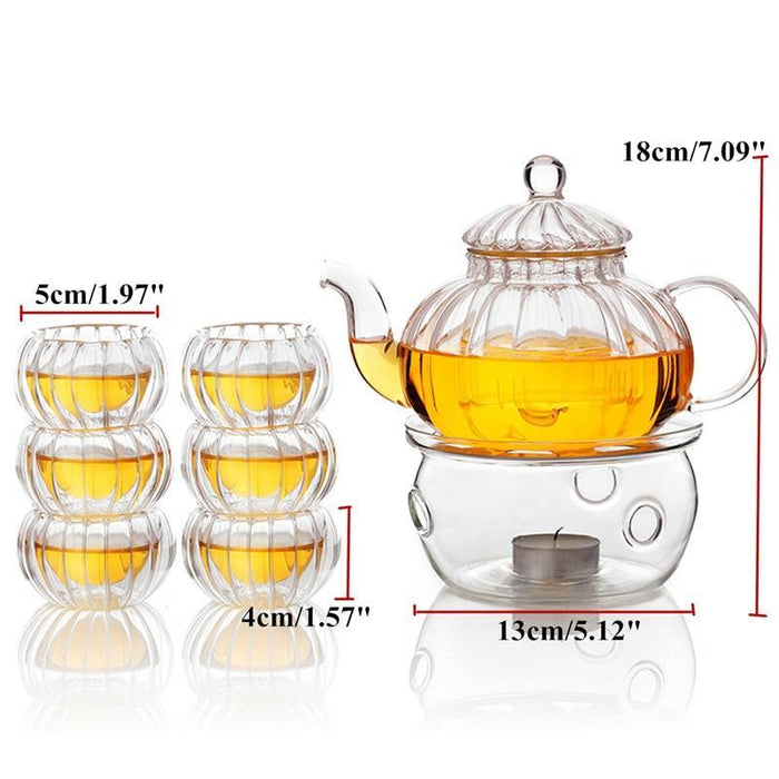 Crystal Clear Glass Teapot Set-Eating Utensils Collection-Estilo Living