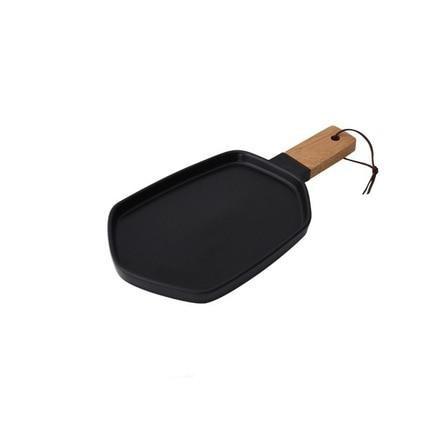 Cuisinier Ceramic Serving Plates with Wooden Handles-eating Utensils Collection-Estilo Living