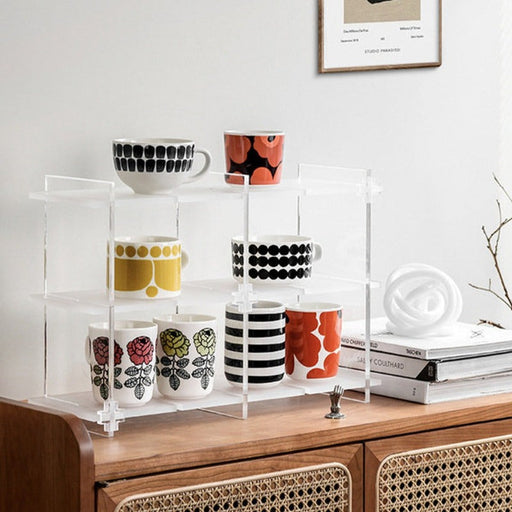Acrylic Display Clear Shelf Stand for Home Storage | Display Shelves | Clear Storage | Clear Shelf | Clear Shelves | Acrylic Shelf | Acrylic Cabinet | Bathroom Storage Shelves | Kitchen Storage | Cup Storage | Home Decor Display Shelves | Adjustable Shelves | Desktop Storage | Estilo Living