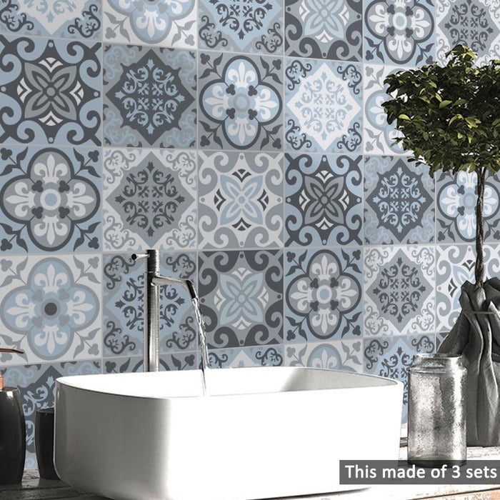 Mediterranean Blue Tile Decal Set-Decals for Glass-Estilo Living