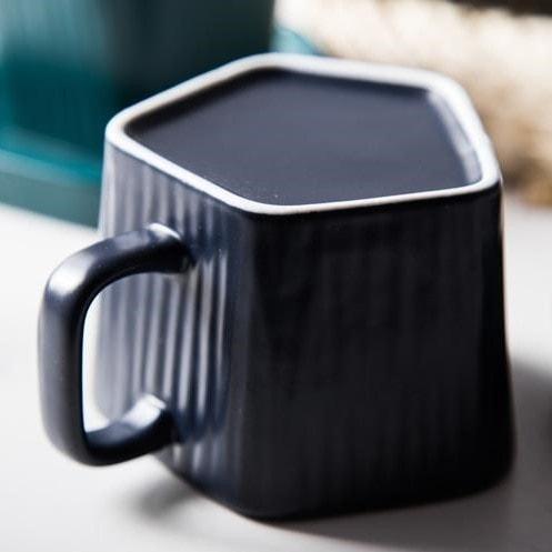 Blue cup from the Modern Farmhouse Ceramic Teapot Set - Buy Teaware Online Now - Estilo Living