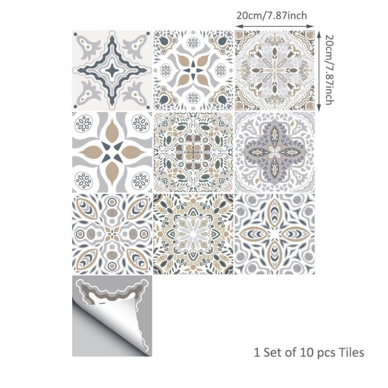 30x30cm Moroccan Style Wall Tile Sticker Self Adhesive Old Tile