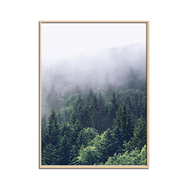 Nordic Misty Mountain Forest Canvas Print Collection-Wall Art-on Canvas-Estilo Living