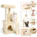 Product features guide for the Cat Condo Climbing Cat Tree with Scratching Posts in Beige color from Estilo Living, Buy Cat Climbing Tree with Cat Scratching Post Online Now!