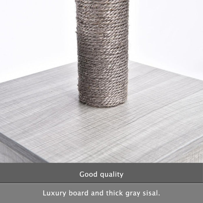 Closeup image of the Sisal Fibre Rope Cat Scratching Post on the Cat Tower with Duel Cat Condos & Cat Nests, Buy Climbing Cat Tree Online Now from Estilo Living