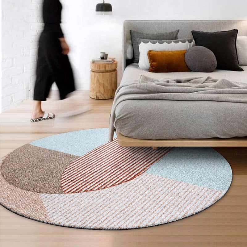 The Naletto Mid-Century Abstract Round Floor Rug | Area Rug | Round Rugs | Abstract Rugs | Modern Rugs | Modern Round Rugs | Mid-Century Rugs | Estilo Living