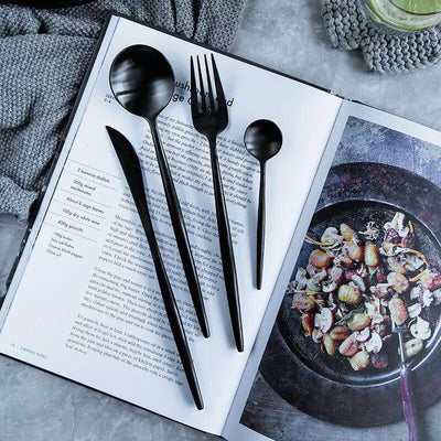 Onyx Dinnerware Cutlery Set - Full Set of 4-Pieces, from Estilo Living.  Buy Tableware Online & Kitchen Utensils Set