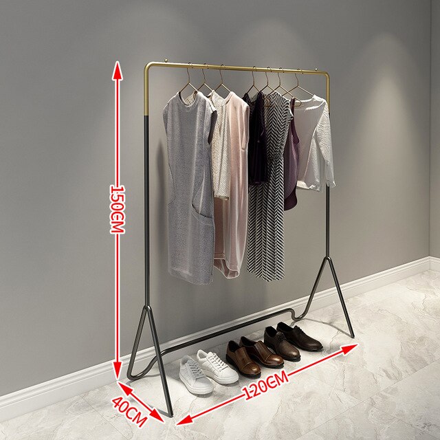 Studio Skyline Clothes Rack in Black and Gold | Iron Clothes Rack | Metal Clothes Rack | Wardrobe Hanging Storage & Clothes Rack Storage | Clothes Rack Gold | Clothes Rack Black | Buy Online Now from Estilo Living