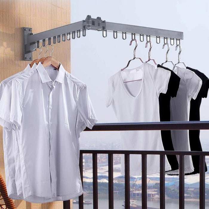 Foldable Wall-Mounted Clothes Hanging Rack | Collapsible and Extendable Wall-Mounted Clothes Hanging Rack | Folding Drying Rack Wall Mounted | Foldable Clothes Drying Rack | Foldable Clothes Hanging Rack | Folding Dryer Rack for Clothes | Wall-Mounted Clothes Hanging Rack | Foldable Clothes Hanging Rack | Buy Folding Clothes Drying Rack Online Now at Estilo Living