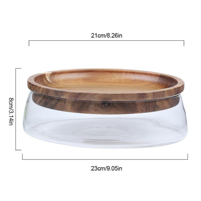 Acacia Storage Glass Bowl with Lid | Sundry Bowl | Nut Bowl | Snack Bowl | Food Storage | Estilo Living