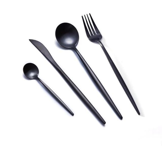 Onyx Dinnerware Cutlery Set - Full Set of 4-Pieces, from Estilo Living.  Buy Tableware Online & Kitchen Utensils Set
