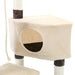 The corner cat condo on the Beige colored Cat Nest Tower Climbing Tree with Scratching Posts, Buy Cat Tree with Scratching Posts Online Now from Estilo Living