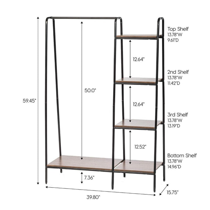 The Syracuse Rustic Wood and Metal Clothes Rack | Clothes Rack Hanging & Clothes Hanging Racks | Industrial Clothes Racks | Hanging Organizer Rack | Closet Storage & Hanging Storage for Closet | Buy Online Now from Estilo Living