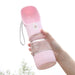 Pink Multifunctional Portable Dog Water Bottle and Feeder used for Outdoor Hiking