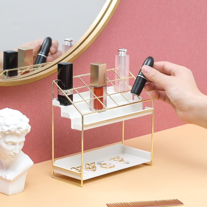 Stella 2-Layer Lipstick Holder Rack | Makeup Storage | Jewelry Storage | Lipstick Holder | Bathroom Storage | Estilo Living