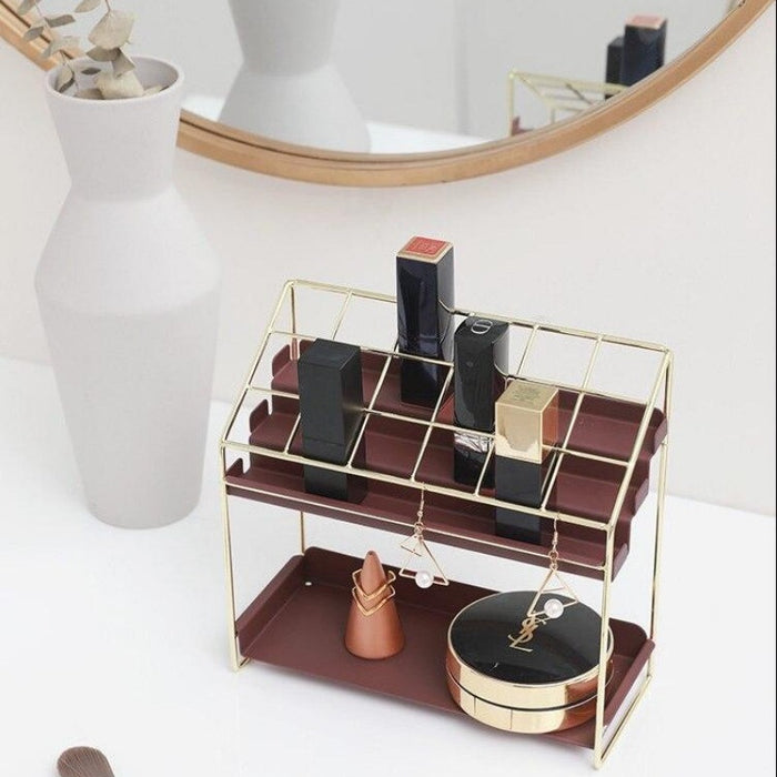 Stella 2-Layer Lipstick Holder Rack | Makeup Storage | Jewelry Storage | Lipstick Holder | Bathroom Storage | Estilo Living