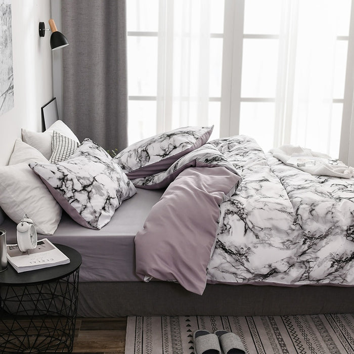 Nuvola Marble Duvet Cover Set | Bedding | Quilts | Marble Bedspread | Estilo Living