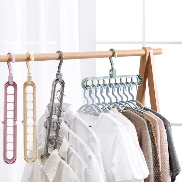 9 Hole Plastic Hanger Hanging hook Indoor Wardrobe Clothes