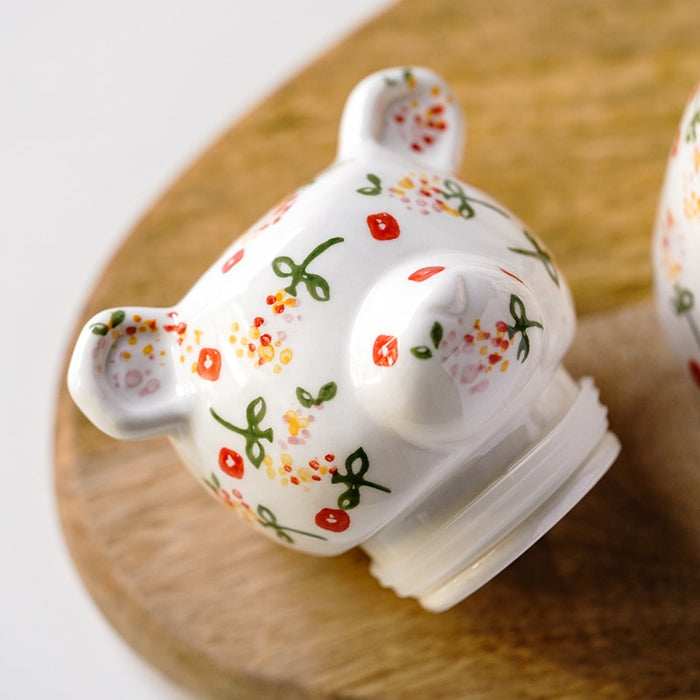 Ceramic Floral Bear and Beehive Honey Pots | Honey Jars | Honey Pots | Ceramic Honey Pots | Floral Bear Honey Pot | Estilo Living