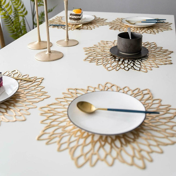 Metallic Floral PVC Placemats | Tableware | Table Settings | Decorative Placemats | Estilo Living