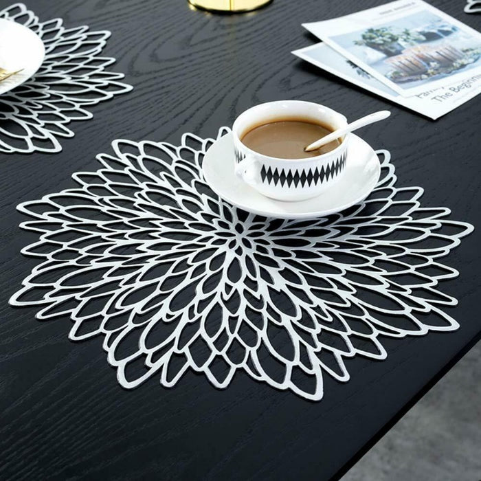 Metallic Floral PVC Placemats | Tableware | Table Settings | Decorative Placemats | Estilo Living