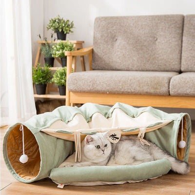 Sushi Bar Cat Tunnel with Removable Cat Bed | Cat Toys | Cat Entertainment | Collapsible Cat Tunnel | Cute Cat Tunnels | Cat Tunnel With Bed | Fun Cat Tunnels | Cat Tunnel | Stylish Cat Tunnels | Estilo Living