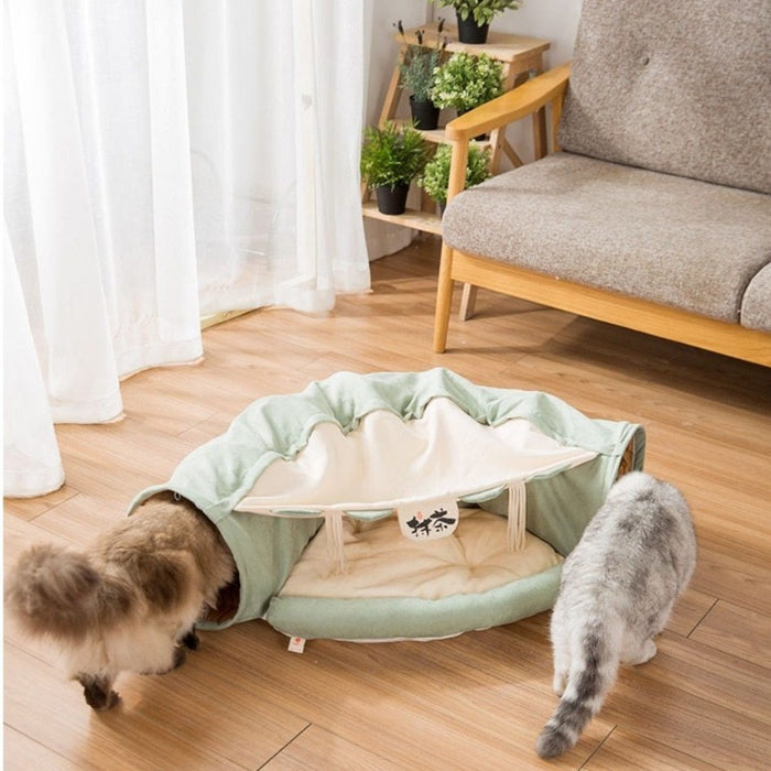 Sushi Bar Cat Tunnel with Removable Cat Bed | Cat Toys | Cat Entertainment | Collapsible Cat Tunnel | Cute Cat Tunnels | Cat Tunnel With Bed | Fun Cat Tunnels | Cat Tunnel | Stylish Cat Tunnels | Estilo Living