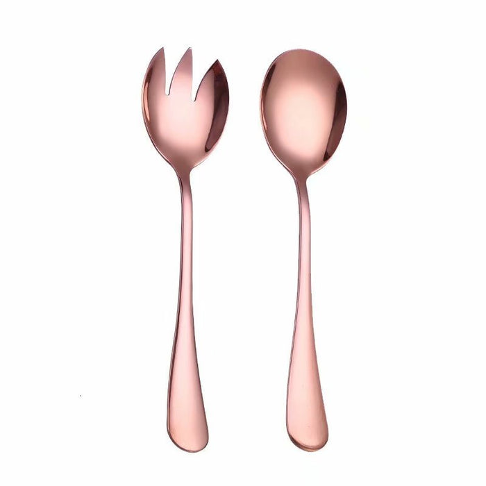 Modern Salad Servers and Serving Utensils Set | Gold Serveware | Rose Gold Serveware | Black Serveware | Silver Serveware | Salad Serving Utensils | Serving Spoons | Serving Forks | Estilo Living