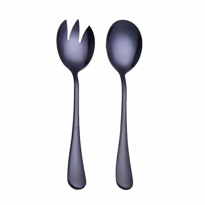 Modern Salad Servers and Serving Utensils Set | Gold Serveware | Rose Gold Serveware | Black Serveware | Silver Serveware | Salad Serving Utensils | Serving Spoons | Serving Forks | Estilo Living