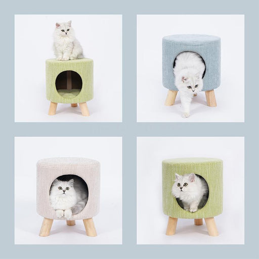 Modern Stool with Cat Cave | Cat Beds | Cat Houses | Space Saving Furniture | Foot Stools with Cat Cave | Estilo Living