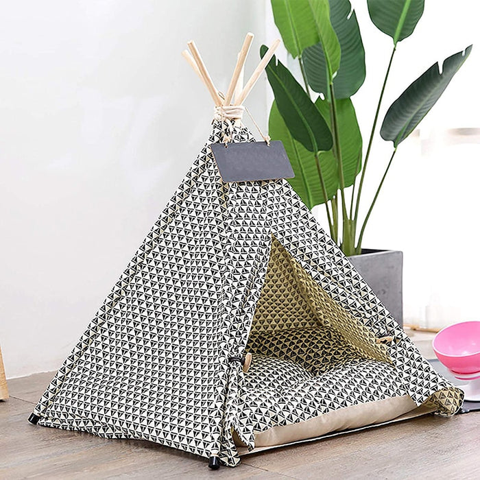 Plush Shapes Dog Teepee with Dog Bed | Pet Teepee | Pet Tent | Teepees for Dogs | Estilo Living