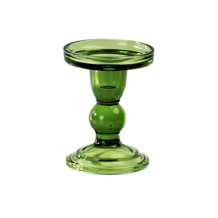 Moss Green Vintage Glass Taper Candlestick Holders | Retro Candle Holders | Green Candle Holders | Glass Candle Holders | Vintage Candle Holders | Tableware | Christmas Candle Holders | Estilo Living