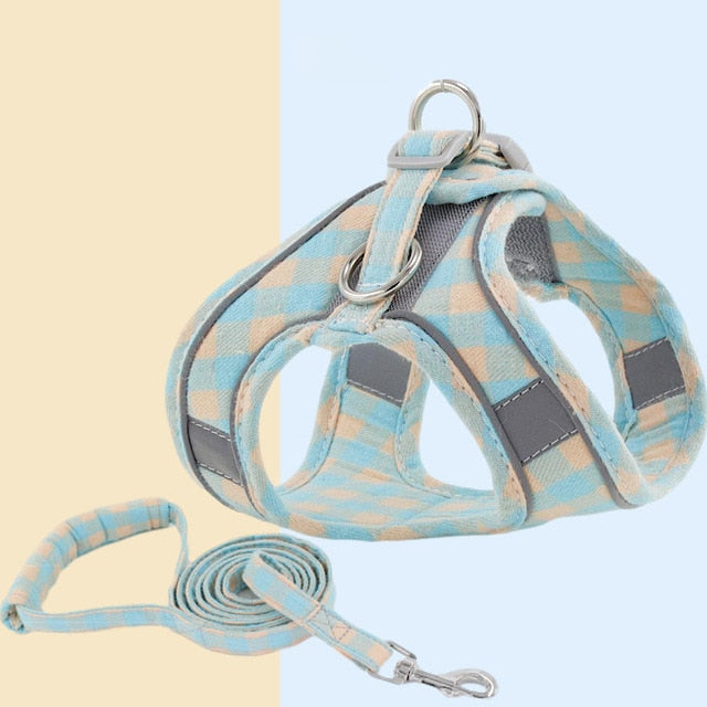 Adjustable Plaid Cat Harness and Leash | Escape Proof Cat Harness | Cat Vest Harness | Reflective Cat Harness | Cat Leash | Best Cat Harness | Estilo Living